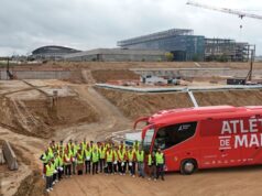El primer equipo del Atlético recorre las parcelas de la Ciudad del Deporte
