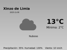Previsión de la AEMET en Xinzo de Limia hoy 8 de Noviembre de 2025