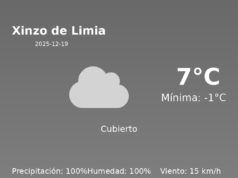 Predicción meteorológica: Xinzo de Limia, 19 de Diciembre de 2025