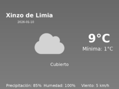 El tiempo hoy 10 de Enero de 2026 en Xinzo de Limia según AEMET