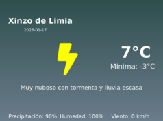 AEMET: El tiempo para Xinzo de Limia – 17 de Enero de 2026