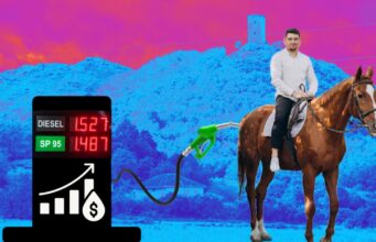 El gasóleo aprieta tanto en Xinzo que alguno ya cambia el coche por el caballo para ir a tomar café
